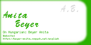 anita beyer business card